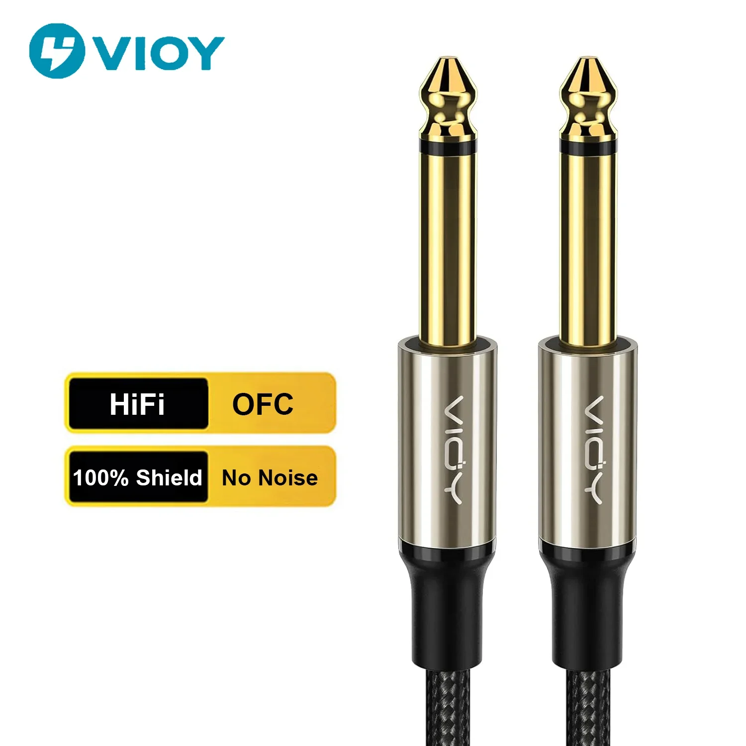 

1/4 Inch Guitar Instrument Cable Jack 6.35mm Male To Male Mono Audio Cord for Guitar Piano Bass Keyboard Speaker Amplifier Etc