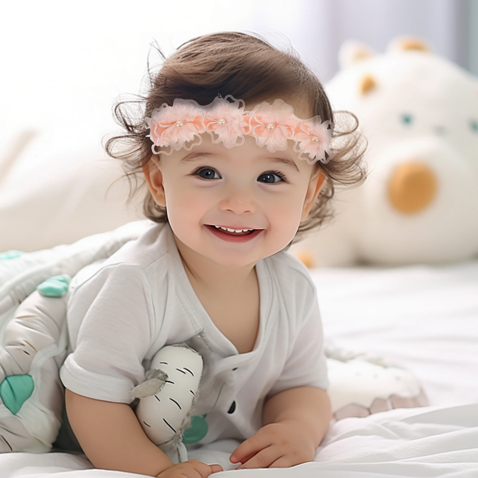 

Lace Headband Girl Hair Accessories Headbands Elastic Plastic Wraps Decorative Headpiece Miss Flower