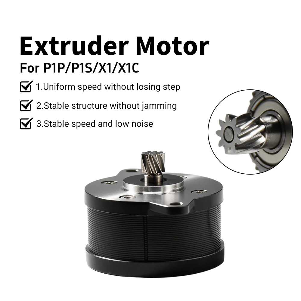 

Extruder Motor for Lab P1P P1S 36 Circular Stepper Motor 9 Tooth Helical Gear for X1/X1C 3d Printer Parts Extruder Stepper Motor
