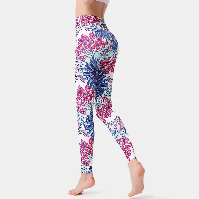 2024 neue Yoga hosen Damen hohe Taille enge Hüfte heben bedruckte Leggings Sport Fitness Yoga tragen