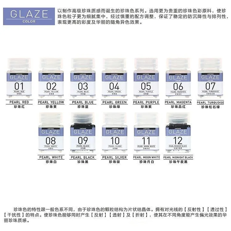 JUMPWIND طلاء اللؤلؤ نيترو lacque أدوات نموذج الزيت r أفضل جودة DIY18ML GC01 ~ 12 #2