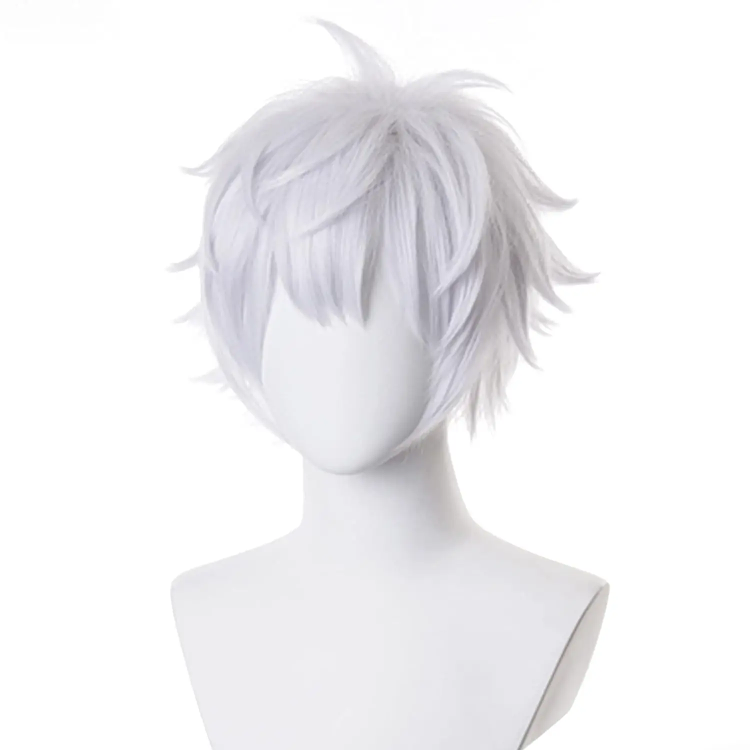 Short Cosplay Sliver Whtie Wigs Men Anime  Costume Halloween Male Wigs for Anime  Gojo Satoru Party