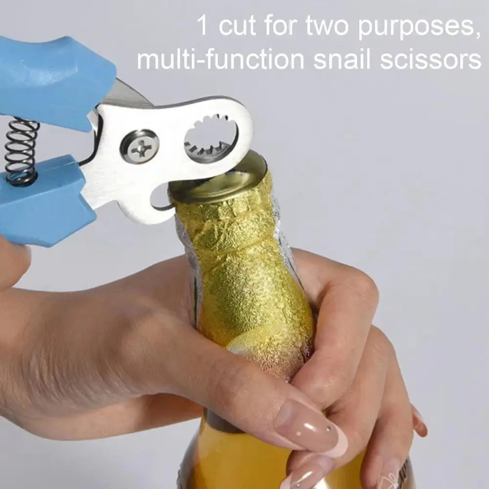 with Bottle Opener Snail Tail Cuter Stainless Steel Multi-functional Snail Scissor Professional Snail Pliers Field Seafood Tool