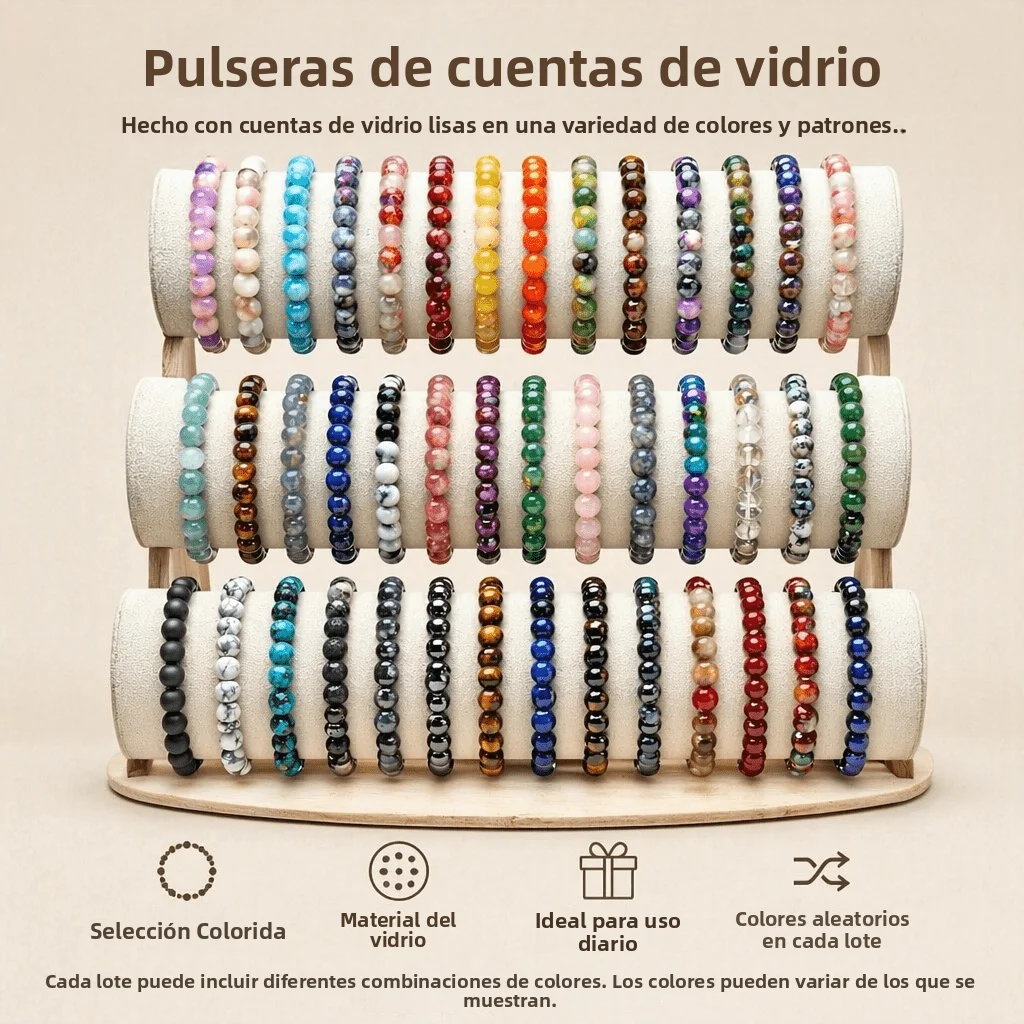 31 piezas aleatorias de pulsera mixta de cuentas de vidrio de colores estilo bohemio | Joyería de mano retro, adecuada para todas las estaciones, varios colores y diseños, ideal para la moda diaria, pulsera de estilo bohemio.