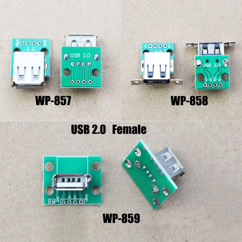 

1pcs USB 2.0 Type A Female USB To DIP 2.54mm PCB Test Board Adapter Converter USB Connector For Arduino Electronic test