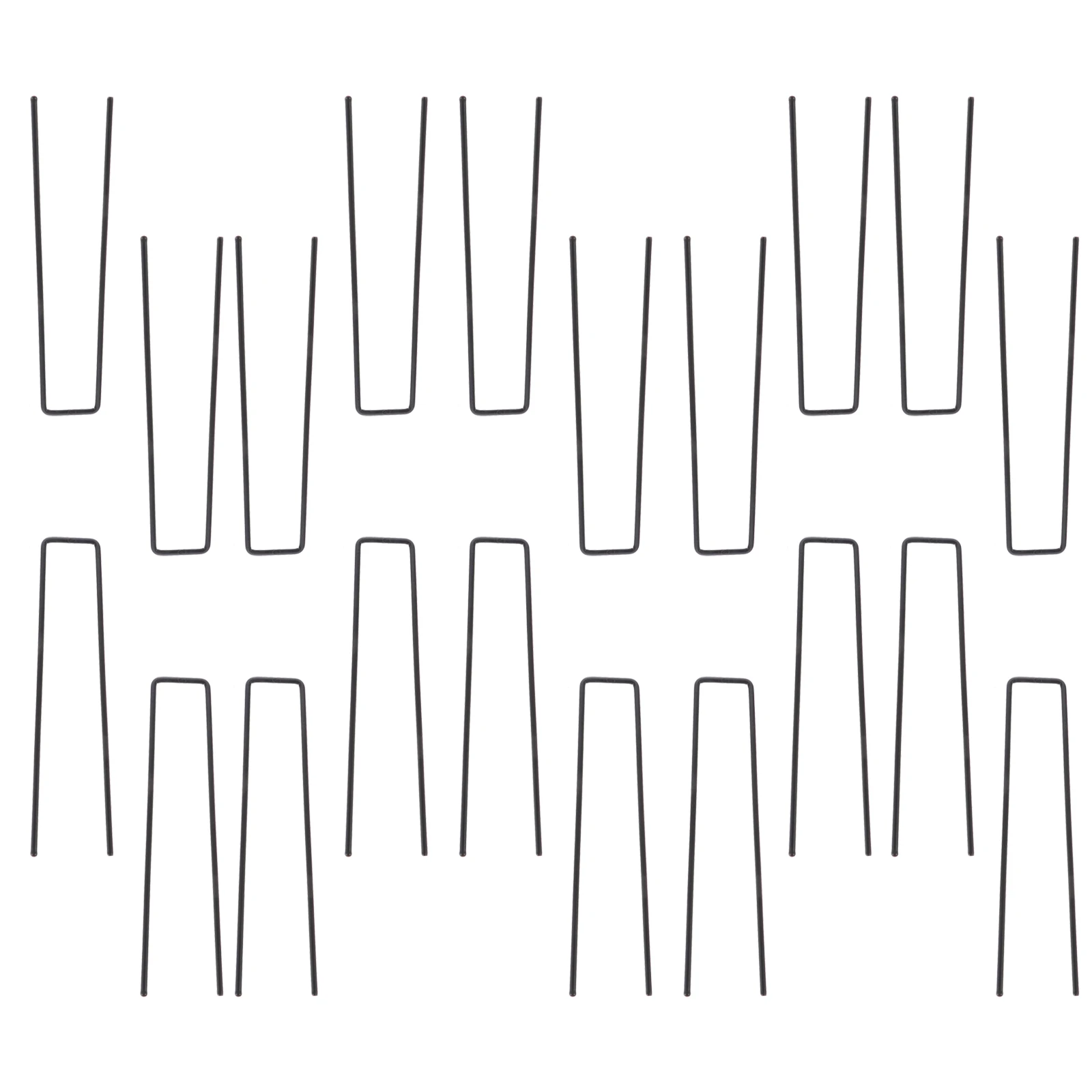 

20pcs U shaped Ground Nails Sturdy Iron Stakes for Turf Gardening Lawn Fixers Black Paint Layer Anti Rust Secure Greenhouse