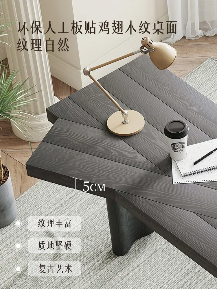 

Retro Creative Fan-Shaped Advanced Solid Wood Desk 1.8 M Computer Desk