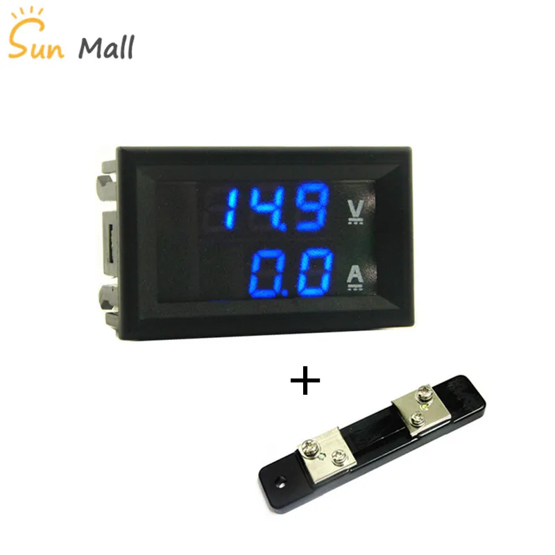 Mini 0.28inch  LED Digital Voltmeter Ammeter DC 100V 50A  Volt Ampere Meter Amperemeter Voltage Indicator Tester  with shunt