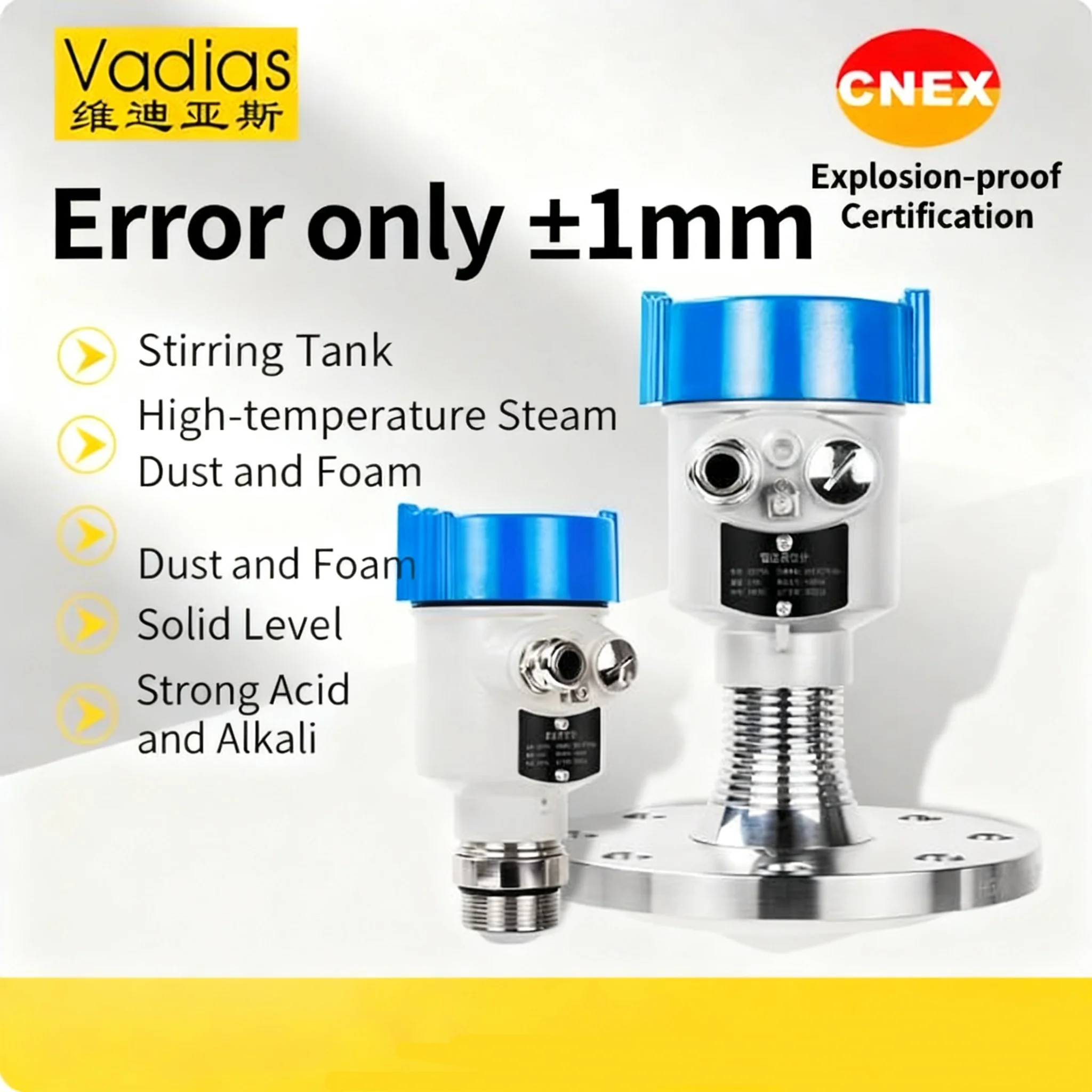 Радарный измеритель уровня 80 ГГц 0–5 м, 0–10 м, 0–20 м, радарный датчик уровня, 4–20 мА Hart с фланцем G1,5 DN80, 24 В постоянного тока, радарный датчик уровня