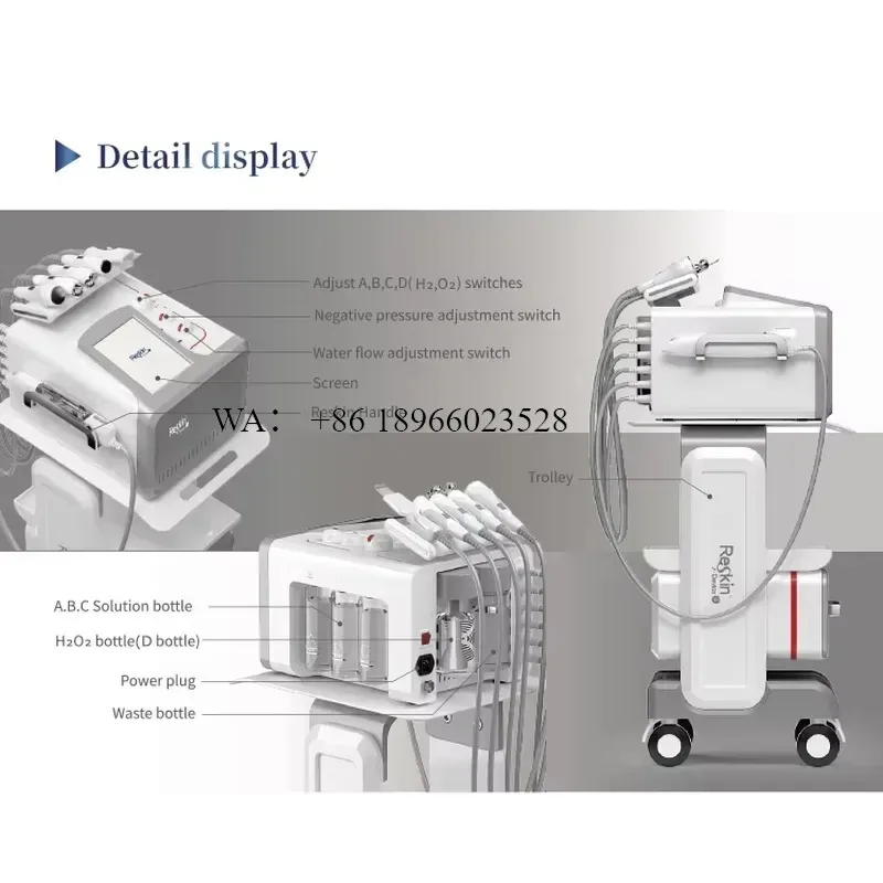 WMWMNU for Facial Cleaning Beauty Device Hydro 6in1 H202 No-Needle Mesotherapy Whitening Portable Handheld