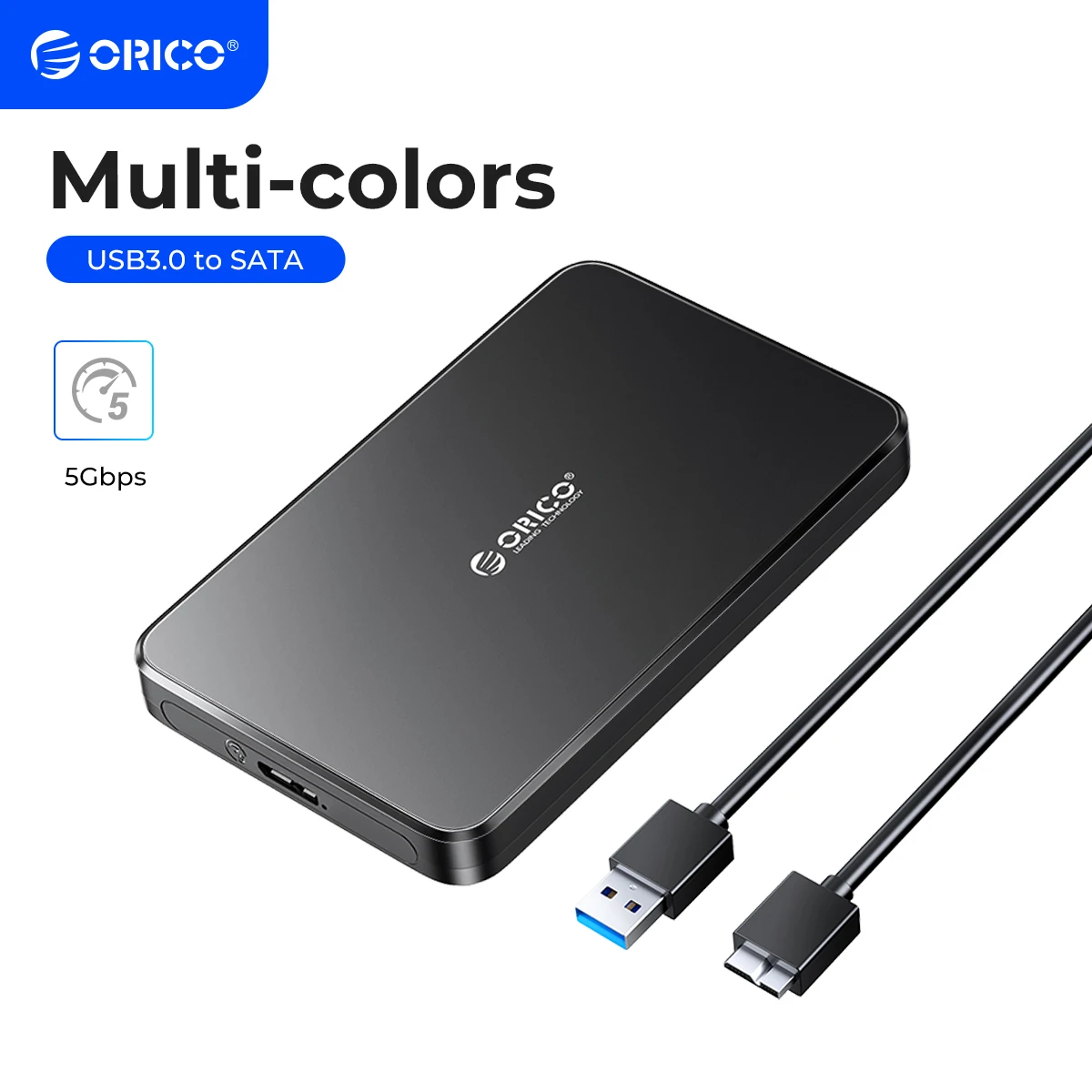 

ORICO ABS HDD чехол 2,5 дюйма SATA до USB3.0 5 Гбит/с/USB-C 6 Гбит/с внешний корпус для жесткого диска SSD HDD с usb-кабелем 50 см