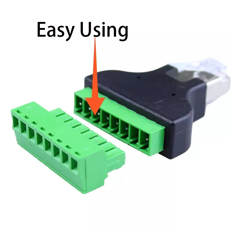 RJ45 محول طرفي لولبي ، موصل ذكر إلى أنثى ، فاصل 8 دبوس ، CCTV ، DVR ، ملحقات CCTV ، جودة عالية ، 1