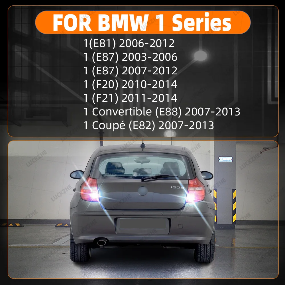 2Pcs For BMW 1 Series E81 E82 E87 F20 F21 E88 2003-2011 2012 2013 2014 Car Led Reverse Light Backup Back Up reversing Lamp Bulb