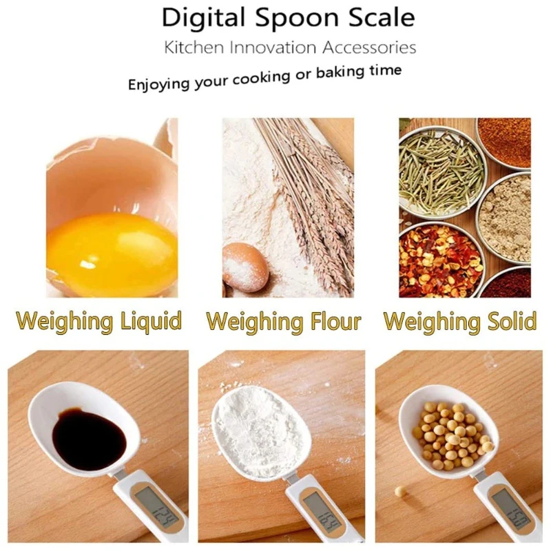 1Pc LCD Digital Kitchen Scale 500g 0.1g Precision Electronic Food Weight Measuring Spoon for Coffee Tea Sugar