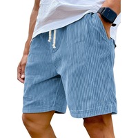 Men's Vintage Embroidered Corduroy Fashion Lace-Up Casual Shorts