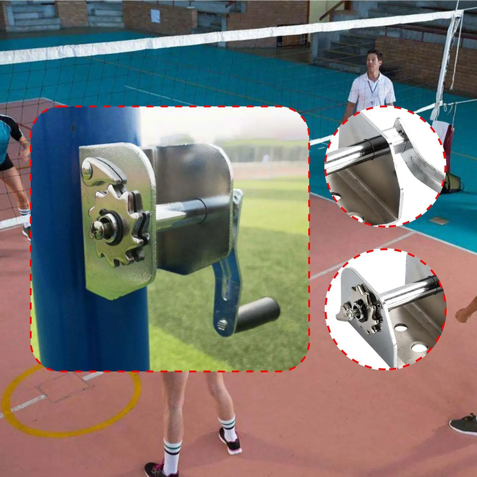 Sportnetz Spanner Spanngerät Zubehör Tennis Pole Net Spanner Handkurbel Drahtspanner für Outdoor Gym Hinterhof