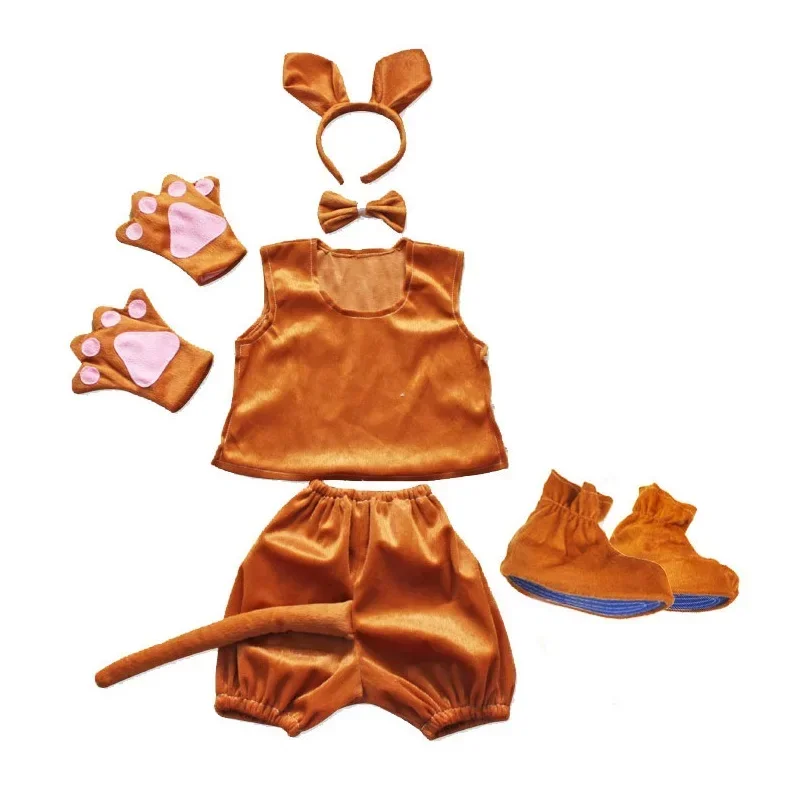 Disfraz de canguro para niños y niñas, vestido de fiesta de cumpleaños, diadema, ropa, zapatos, tutú de cola para Halloween