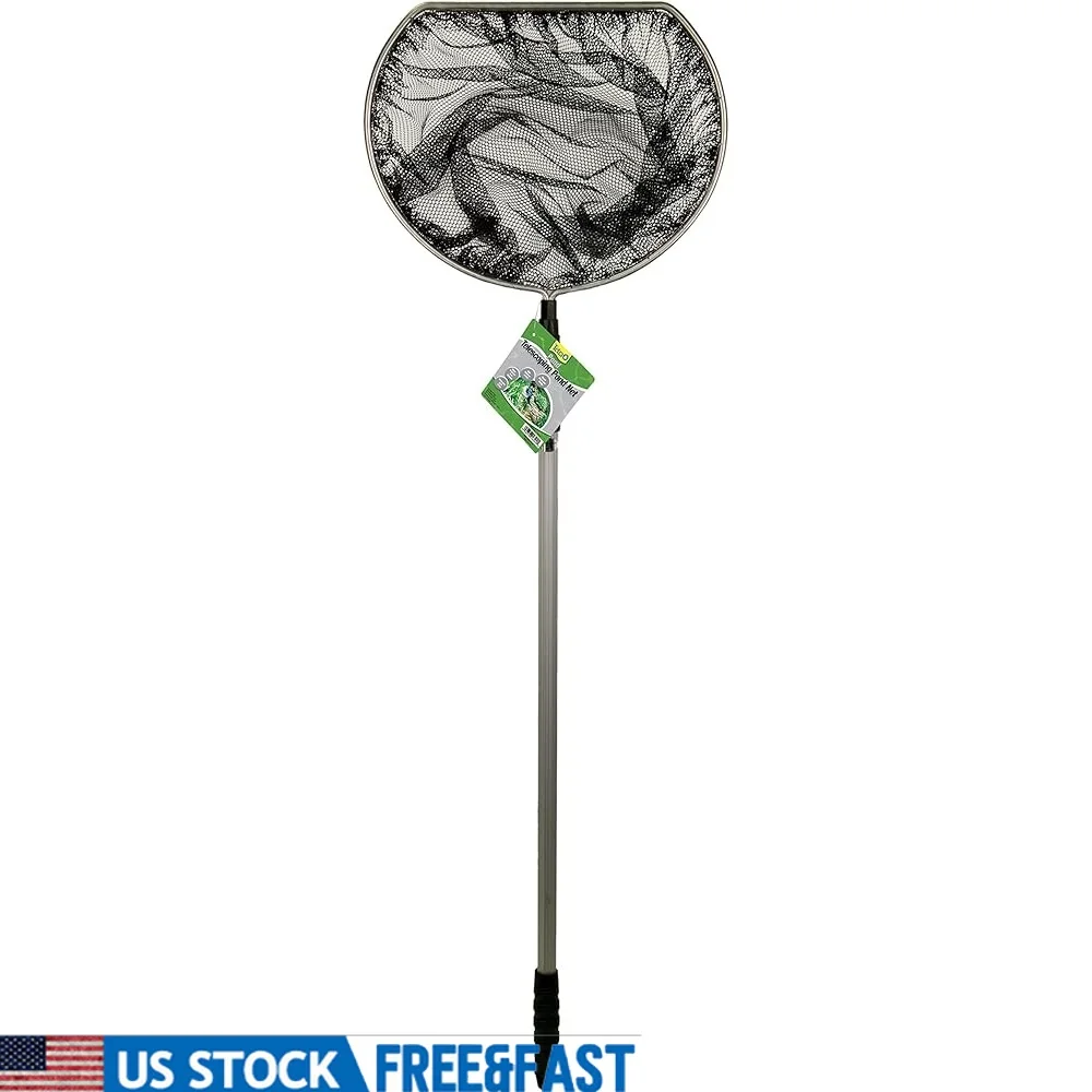 

Telescoping Pond Net 14 Inch Diameter Ring Cleaning Leaves Debris Safe Retrieval of Fish Extends Up to 5 Feet