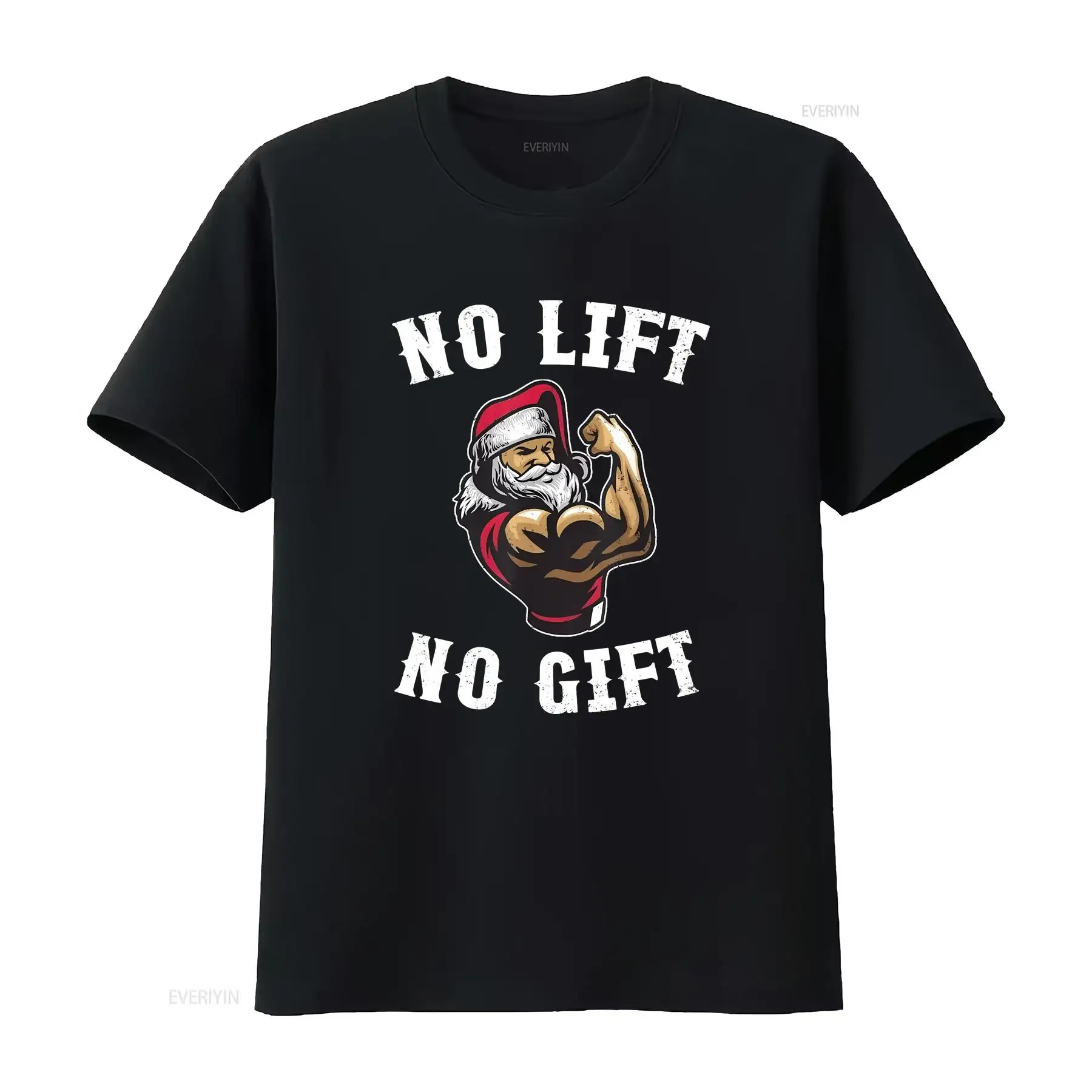 

NEW LIMITED Christmas No Lift Santa Funny Xmas Gym T Shirt S 3XL vintage Washed Stretched Soft Top For Everyday Wear