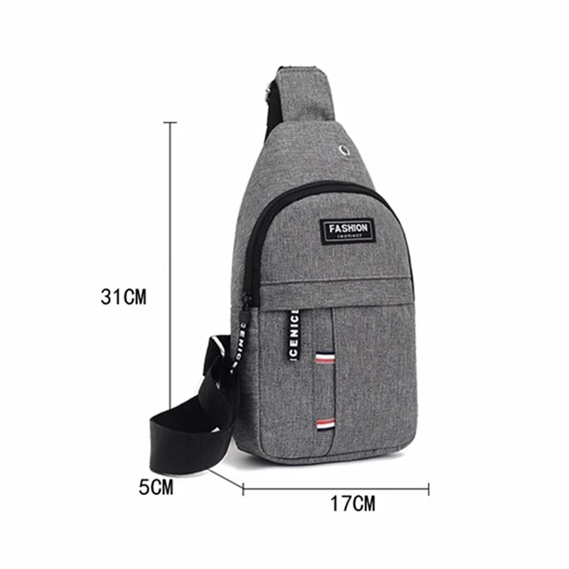 Men\'S Chest Bag Casual Waist Bag Men\'S Waterproof Shoulder Crossbody Bag Nylon Handbag