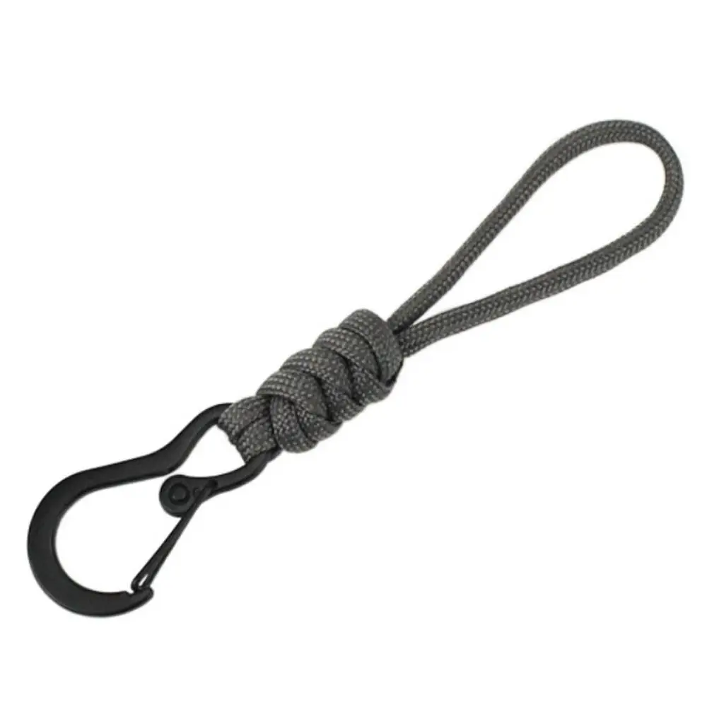 High Strength Paracord Lanyard Multifunctional Anti-lost Braided Woven Keychain Wear-resistant Stable Paracord Keychain Camping