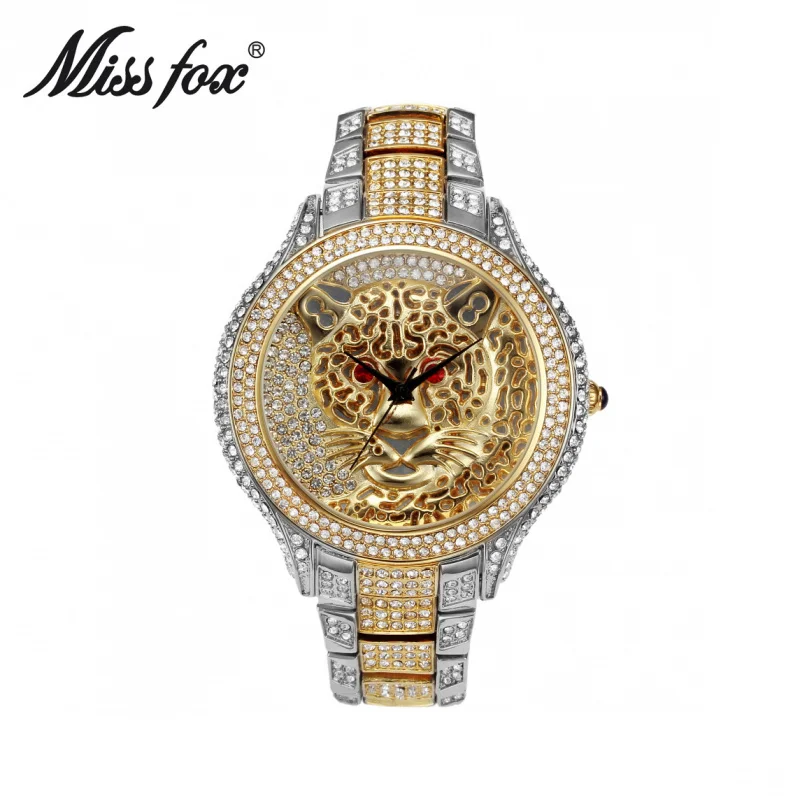 Official brand of free shippingEuropean Style Hot Selling Fashion Personality Leopard Diamond QuartzExquisite women's watch