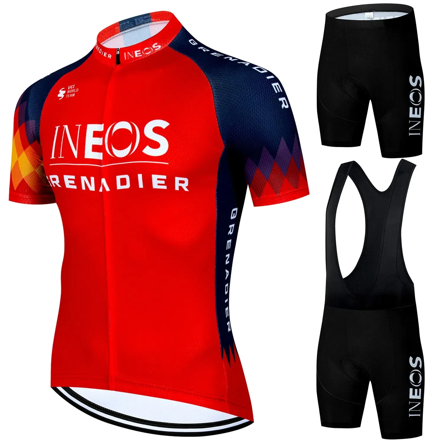 AliExpress NONE INEOS Cycling Uniform Mens Blouse Mtb Clothing Professional Shirt Jersey Shorts Man Bike Outfit Bretele Ciclismo Masculino