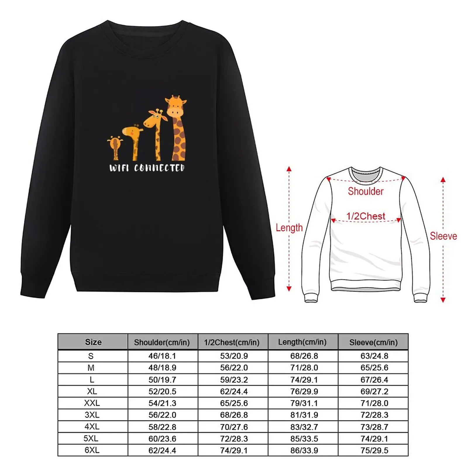 Wifi Connected - Funny Giraffe - Giraffe WIFI Pullover men wear tracksuit tracksuit men sports sweatshirt man