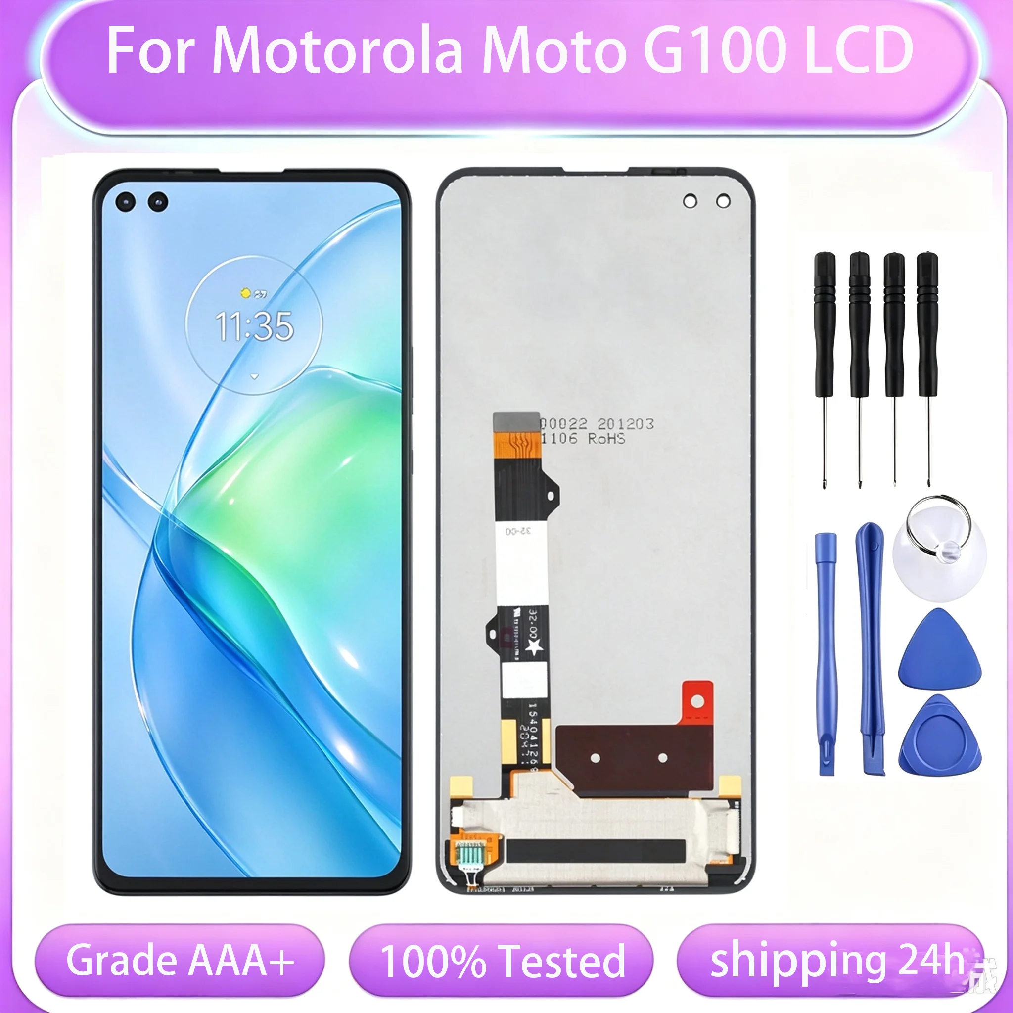 Tested Display For Motorola Moto G100 XT2125 XT2125-4 LCD Display 6.7