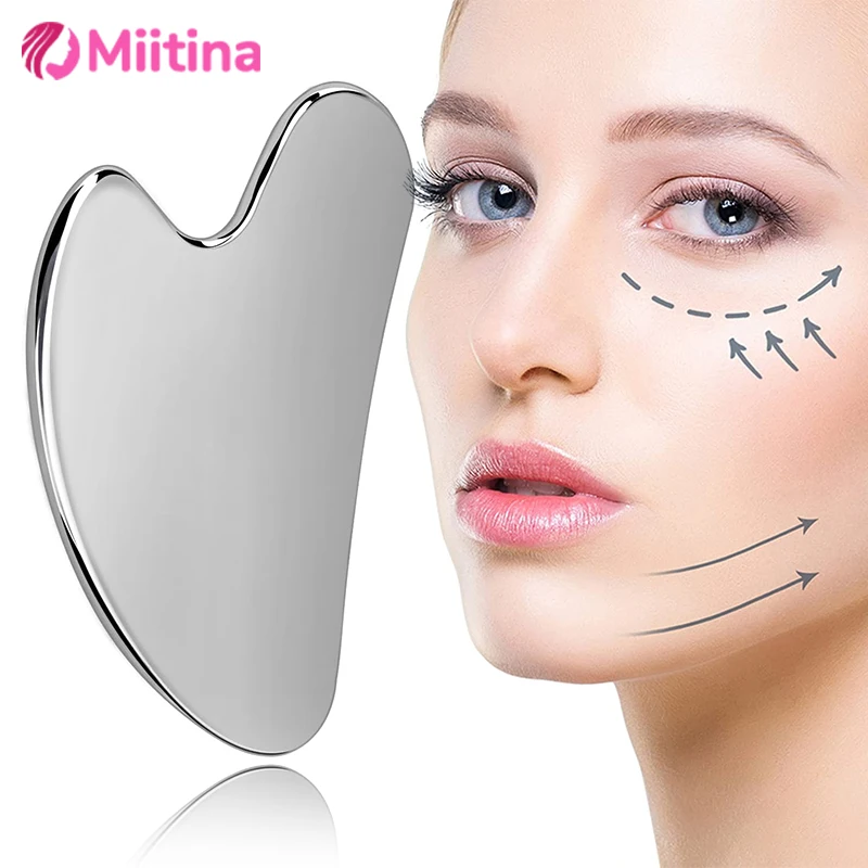 

1pc Stainless Steel Gua Sha Facial Tools Guasha for Face Beauty Skin Care Tighten Skin Massage Guasha Relaxation Stress