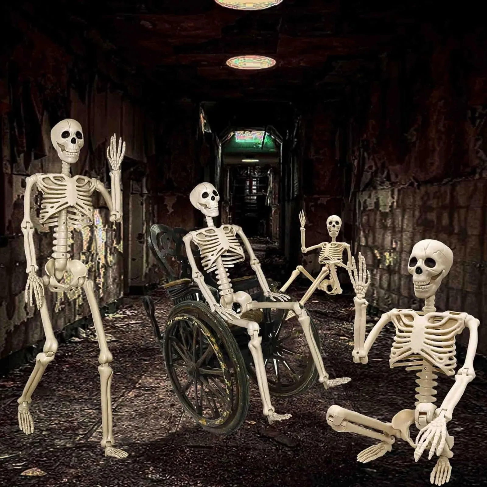 

1pc Realistic Life Size Human Body Joints Skeleton Skull Adjustable Joints For Halloween Festival Horror Ornament