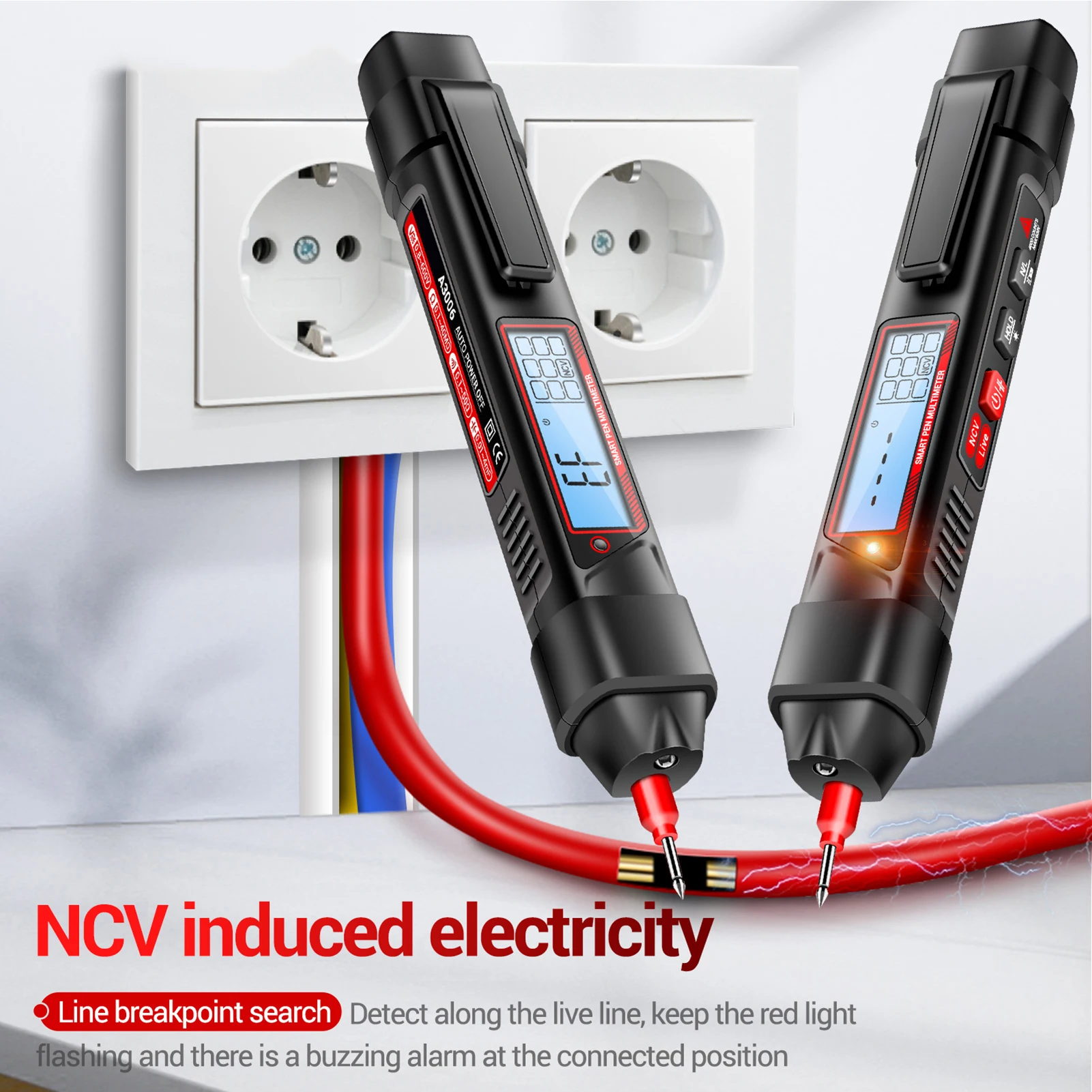 ANENG A3006 Digital Multimeter Pen Type 4000 Counts AC/DC Voltage Meter Tip Test Zero Fire Line High Precision Electric Tools