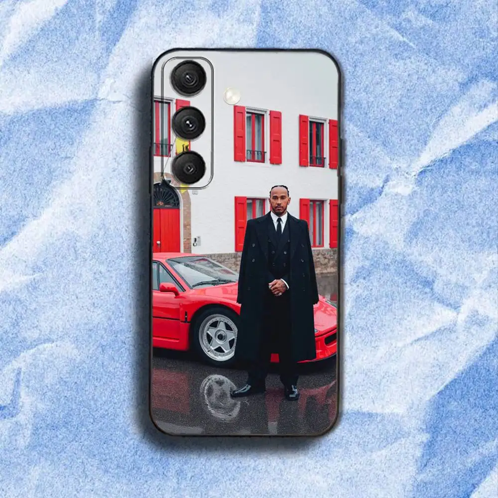 Etui na telefon 44 L-Lewis H-Hamilton-ES do Samsunga S 25,24,23,22,30,21,10,9, Ultra, Plus, Lite, FE, 4,5G, czarne, miękkie etui