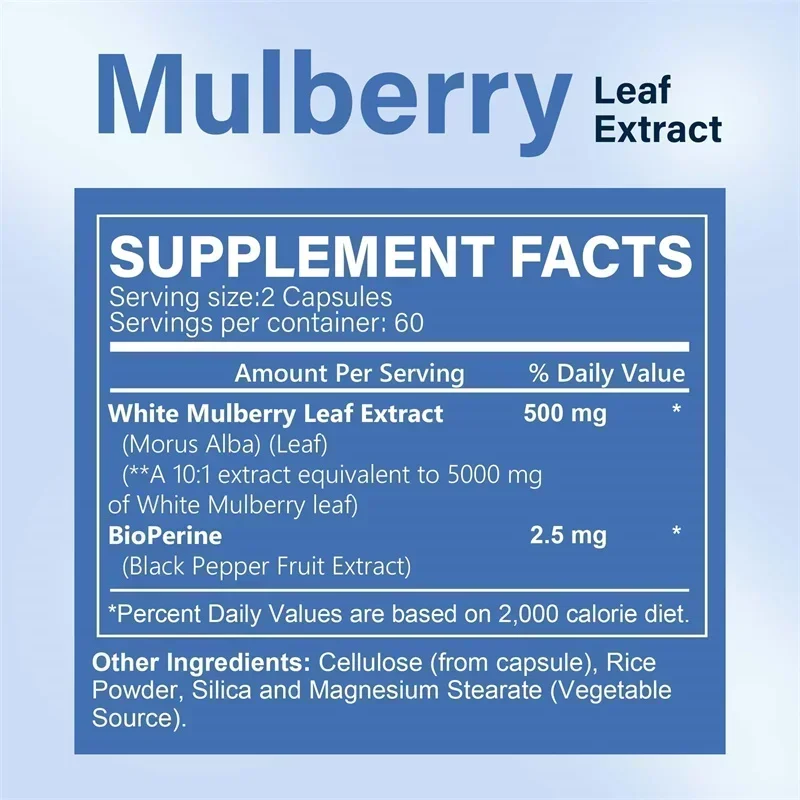 مستخلص التوت الأبيض - يدعم صحة القلب والأوعية الدموية، وإدارة الوزن، ودعم الكوليسترول، وتعزز مكمل المناعة