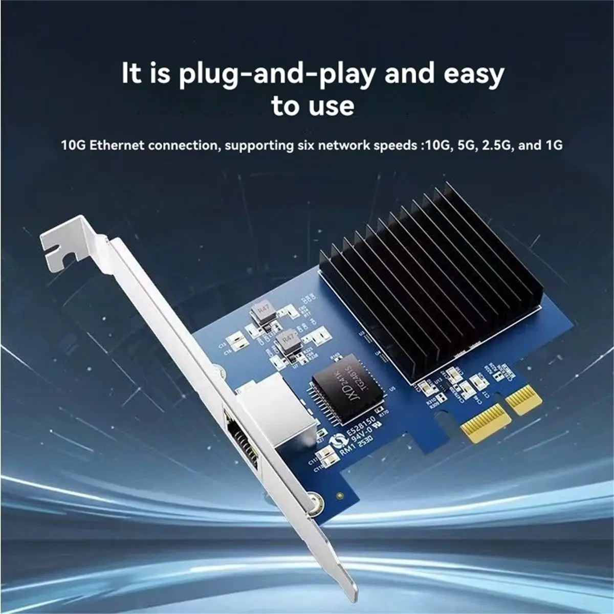 10G PCI-E to RJ45 Network Card RTL8127 Chip 10 Gigabit Ethernet PCI Express Network Card for PC PXE Wake-on-LAN ()