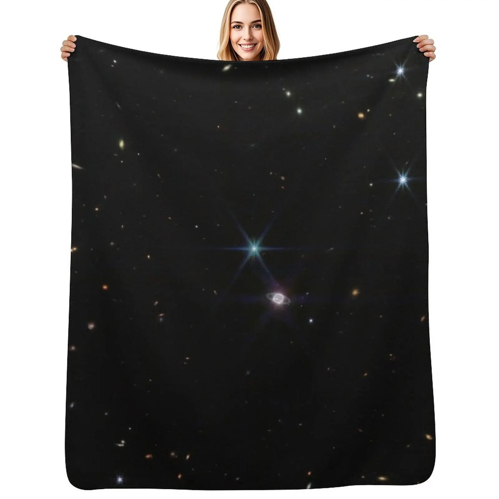 James Webb Space Telescope Neptune Deep Field Universe Throw Blanket Decorative Sofas Thermal Hair Sofas Warm Blankets