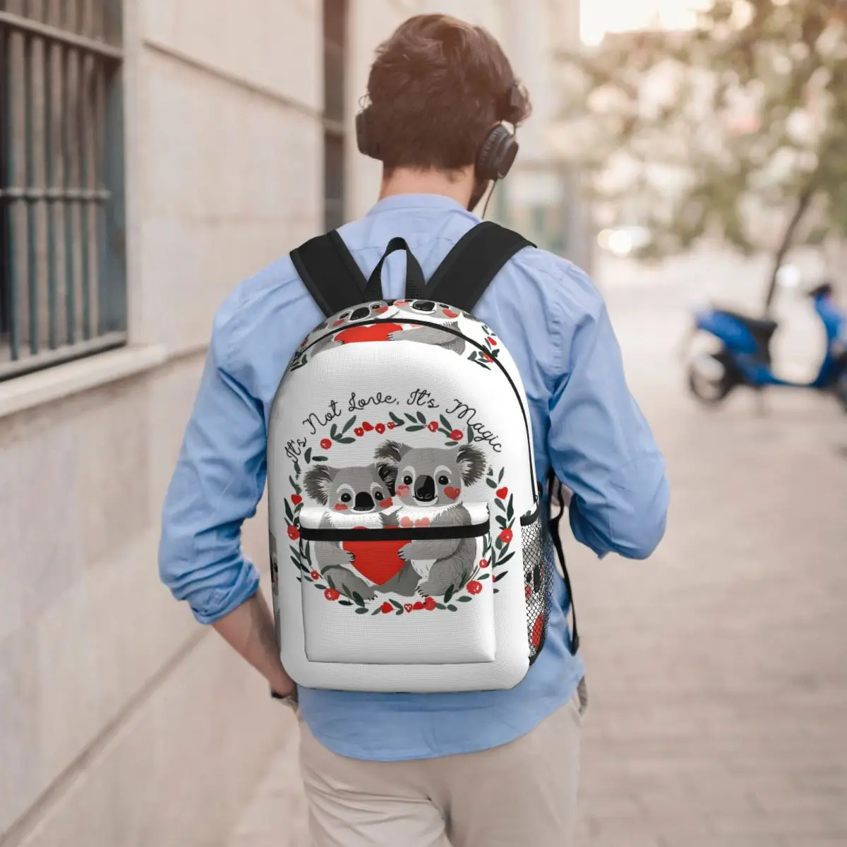 

Quirky Valentine's Day Merch Love Redefined Koala Bear Backpack Student BookBag School Bag Laptop Shoulder Bags for Men Women