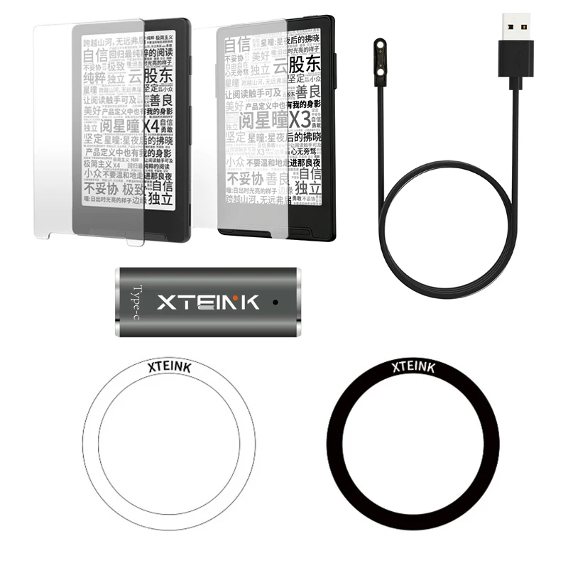 Akcesoria do czytnika tuszu XTEINK X3 X4: folia hartowana/adapter/kabel do ładowania/czytnik kart 2 w 1/obudowa/lampka LED do czytania — zdjęcie produktu 7