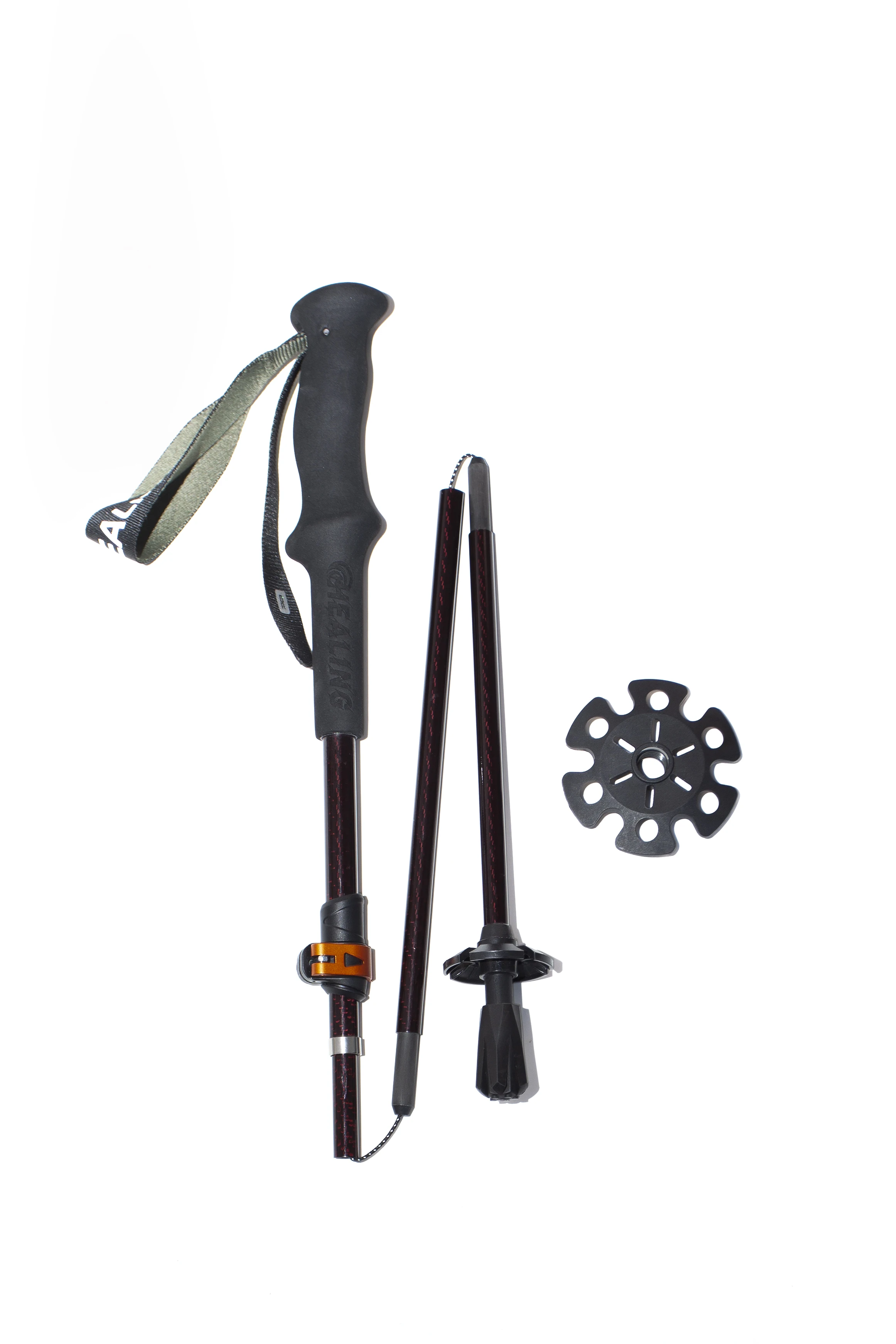 Carbonfaser-Trekkingstöcke Faltbar Teleskopisch Stoßdämpfend Tragbar Leichtgewichtig Kraftsparend für Outdoor-Camping und Wandern – Detail 23