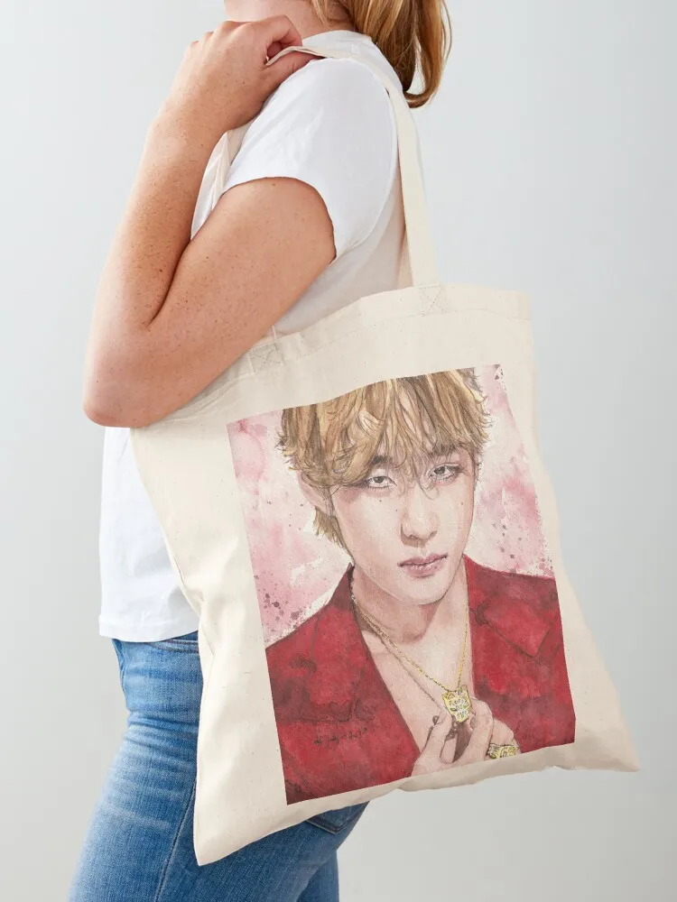 

V Afterglow Tote Bag Canvas bag for women Portable shopping bag woman shopping Reusable bags