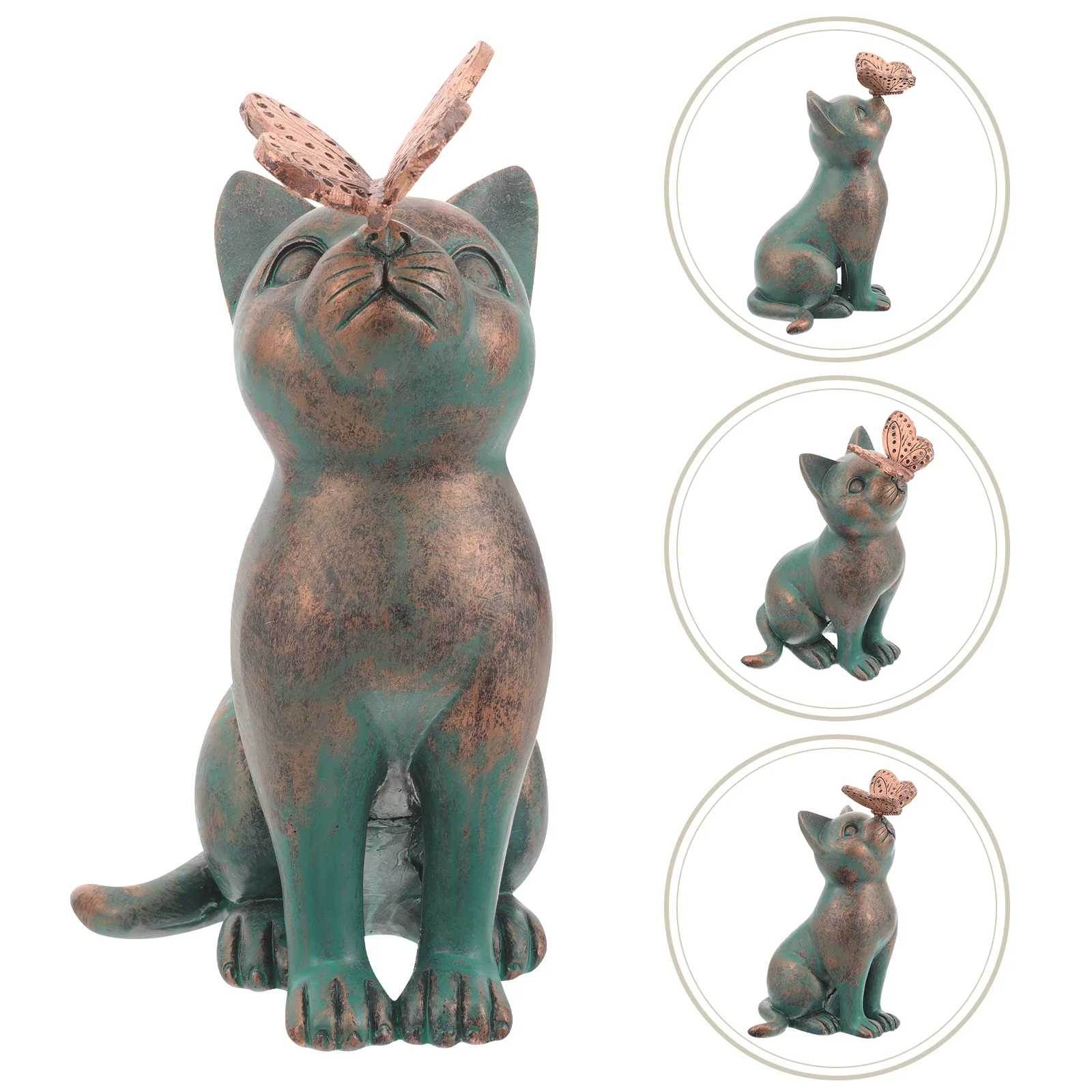 

Small Cat Resin Statue Creative Unique Mini Cat Figure Compact Decoration for Indoor Outdoor Mini Figurines Animal Figurines