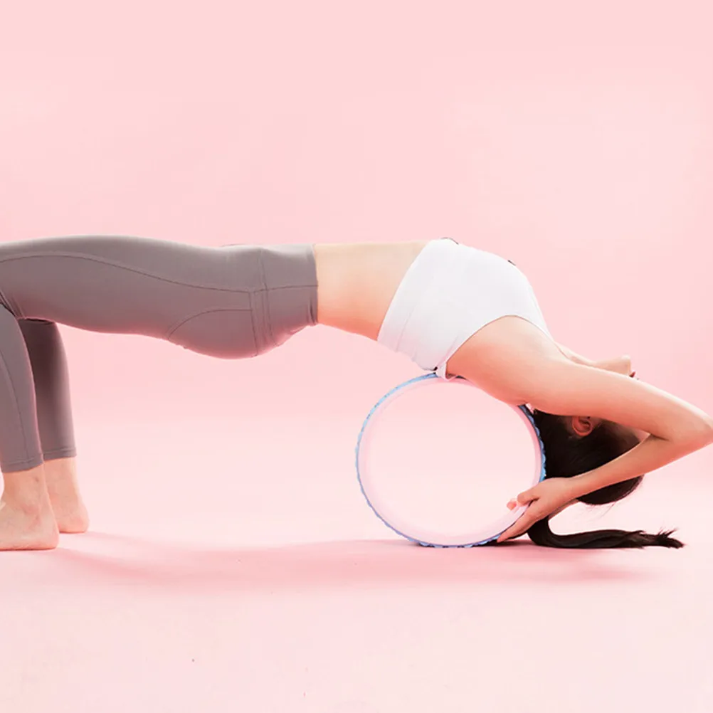 Premium Yoga Pilates Circle Wheel Backbend Roller for Chest Opening Spine Support Fitness Training Body Muscle Building Blue