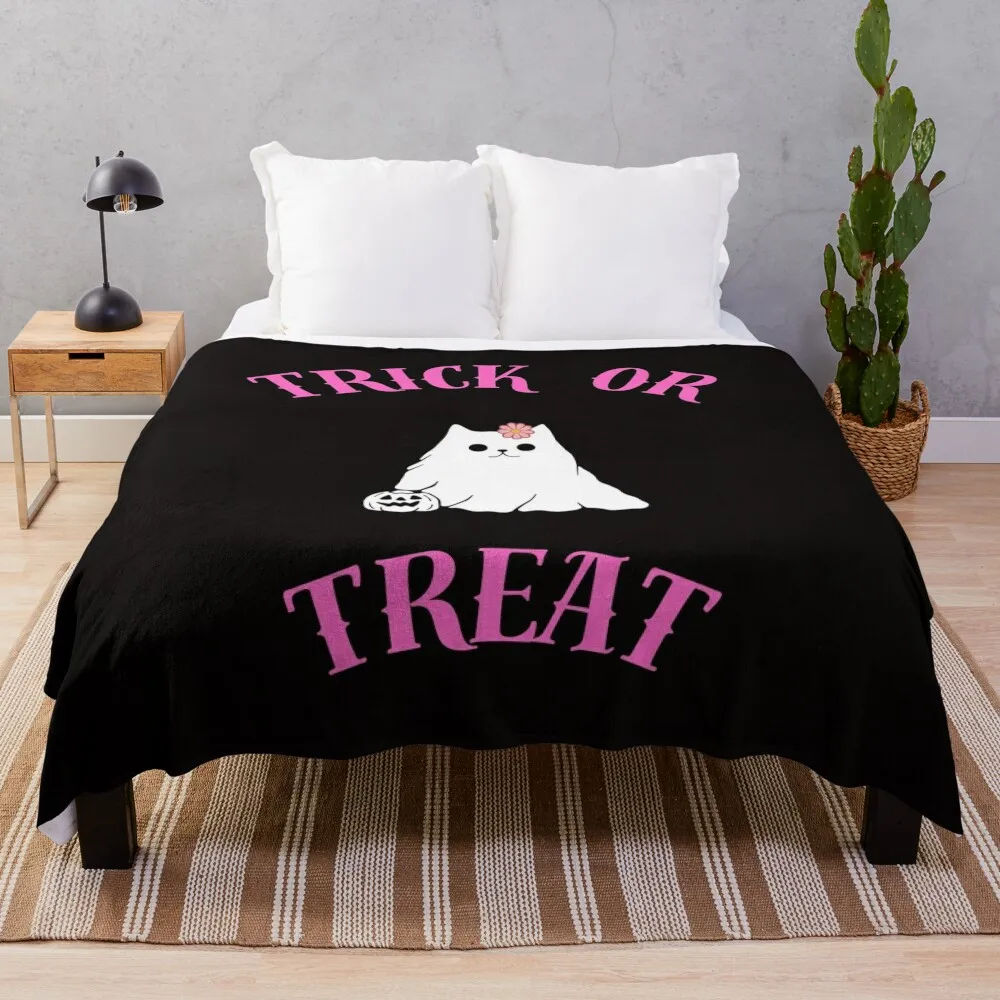 Hallowen Catcute Trick or Treat , Throw Blanket Stuffeds warm for winter Decorative Sofas Blankets