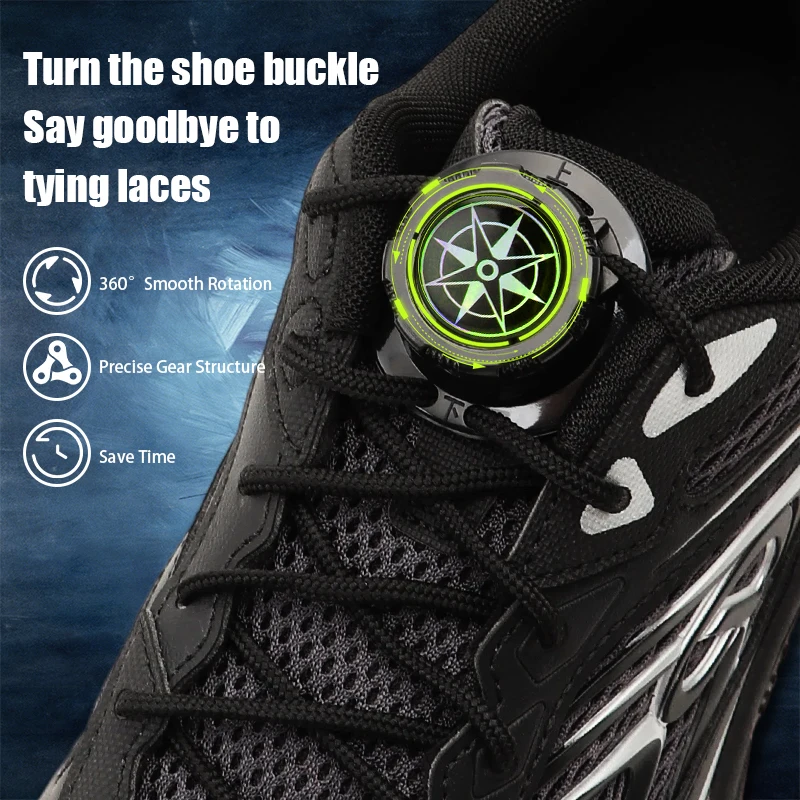 No Tie Shoelaces Complete Rotation Gear Quick Lock Round Elastic Shoe Laces for Running Hiking Sports Sneakers Men Women Kids