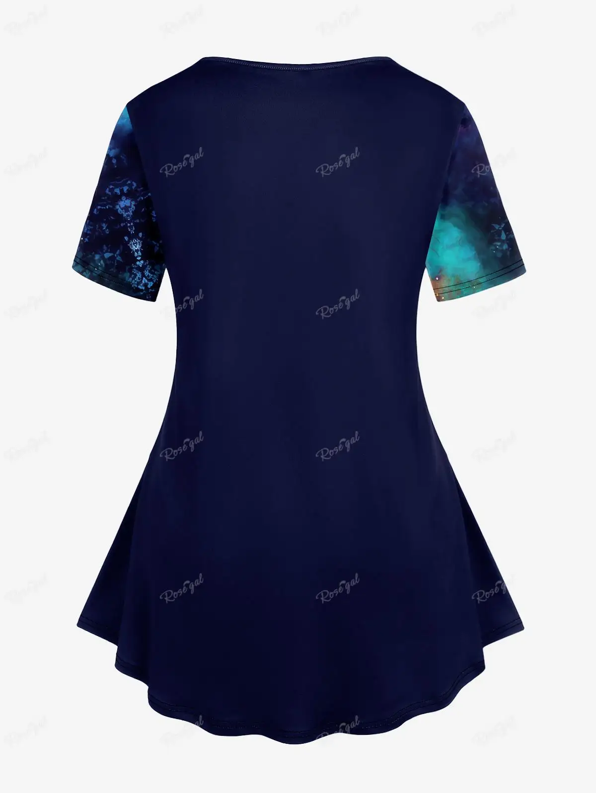 Short Sleeves T-shirt and Capri Leggings Plus Size conjuntos para mujeres 2 piezas XS-6X Outfits Galaxy Owl Branch Print