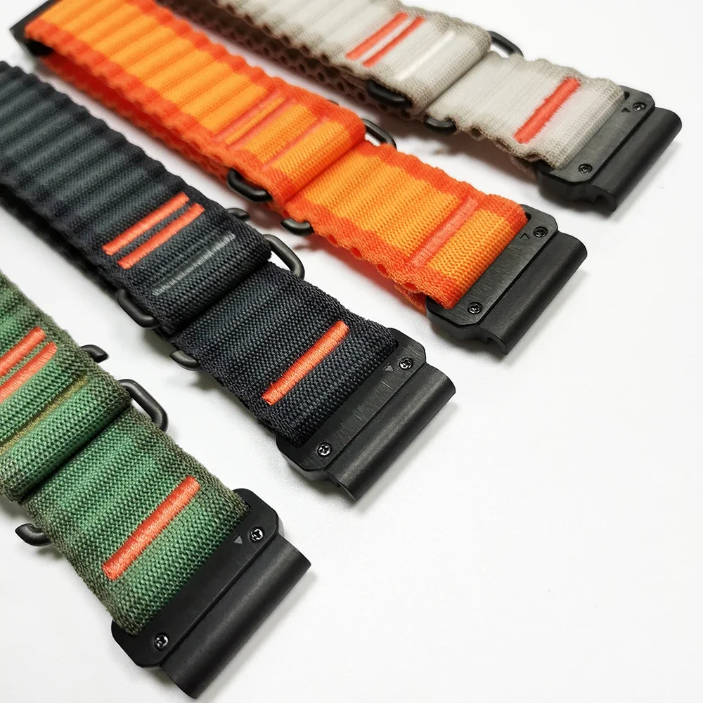 Correa de nailon para reloj Garmin Epix Pro 47mm 51mm/Fenix 8 E 7 7X 6 6X 5X/TACTIX 8/Descent G2 QuickFit 26mm 22mm