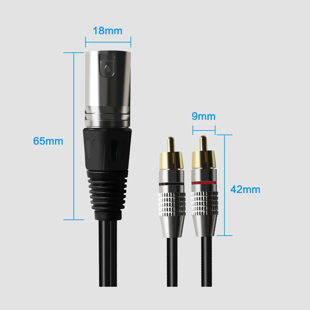 DUPILINK Audio kabel RCA mężczyzna kobieta Cannon wzmacniacz mieszania wtyczka kabel AV Dual XLR na podwójny kabel RCA 1m 1.5m 2m 3m 5m 8m