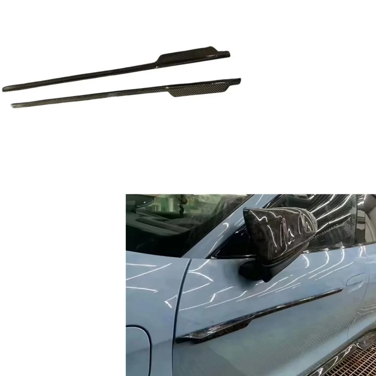 

High quality carbon fiber side door decorative strip suitable for Porsche Taycan modified body kit M style