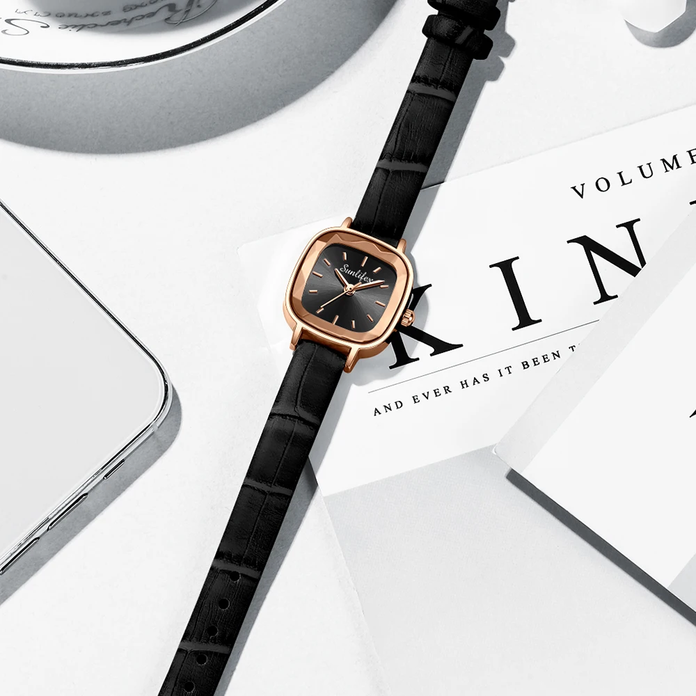 Sunlifex orologio da donna piccolo Jam orologio Casual elegante con cinturino in pelle con quadrante quadrato originale