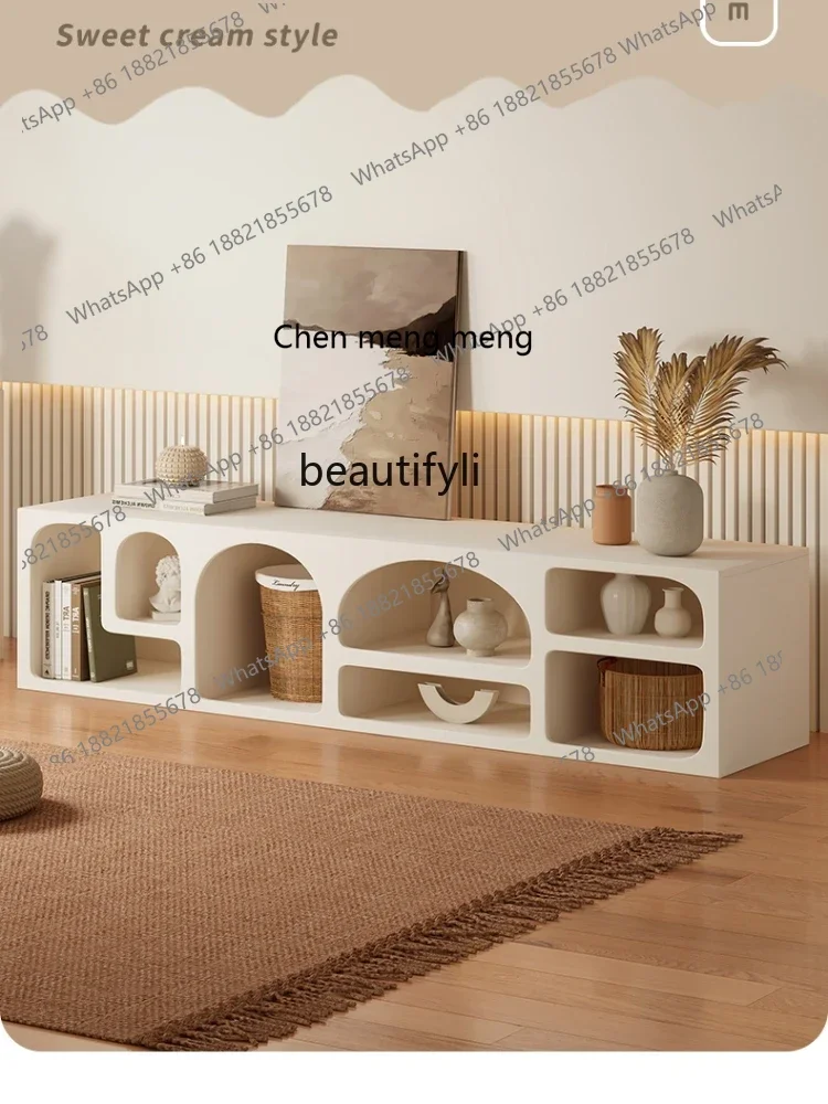 

ss7304TV Cabinet and Tea Table Floor Cabinet TV Stand Combination Small Apartment Solid Wood Nordic Simple